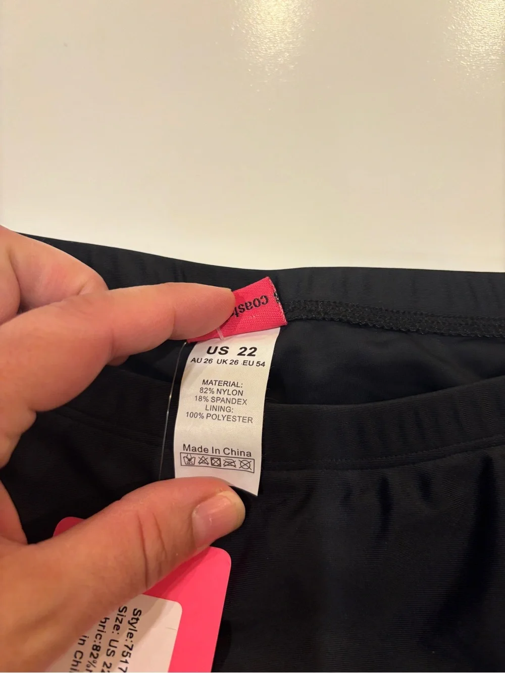Women's Plus Size 22 Swim Skirt Black NWT Beach Resort Pool